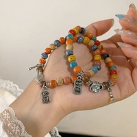 Bracelet perlé en céramique Carpe Koi porte-bonheur, style ethnique, motif Danse du Lion du Festival du Printemps, accessoire féminin porte-bonheur, le meilleur