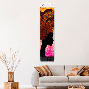 African Lady Dancers Body Silhouettes Motion Pose Personnages Exotiques Thème Tapisserie Tenture Murale pour Chambre à Coucher - Product Image 5