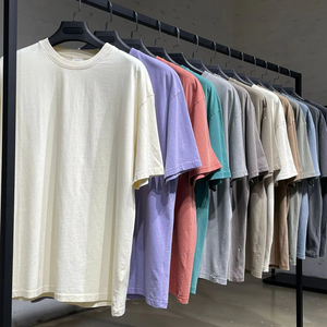 เสื้อยืดสตรีทแวร์สไตล์วินเทจสีขาวฟอกทรงโอเวอร์ไซส์ไซส์ใหญ่พิเศษแขนสั้นแบบสั่งทำ - Product Image 1
