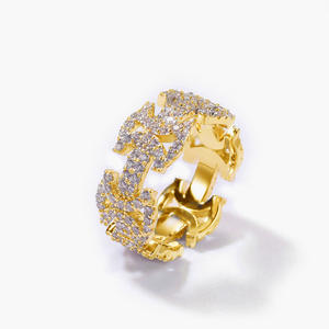 Anillo de Diamantes Q704, Chapado en Oro de 22k, Corte Brillante Redondo, Diamantes Sintéticos Cultivados en Laboratorio, Unisex, Uso Diario - Product Image 2