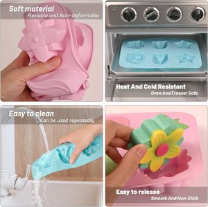 Moldes de Silicona con Forma de Flor para Barras de Loción, Bombas de Baño, <span class=keywords><strong>Chocolate</strong></span>, Dulces, Gelatina, Cubitos de Hielo, Molde de Silicona para Jabón Hecho a Mano - Product Image 3