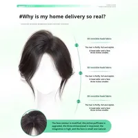 LLBeauty Perruque à franges indiennes pour femme, extension de cheveux synthétiques mélangés à l'humain, lisses, volumineux, sans couture, haute qualité pour tulle
