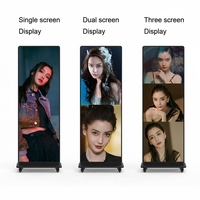 Afficheur LED pliable P1.86, Wifi 4G USB, affichage numérique sur pied, écran d'affichage mural LED