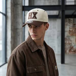Casquettes de baseball personnalisées à 5 panneaux pour hommes, avec logo brodé en 3D, visière incurvée, style A-frame, bicolores, à fermeture snapback - Product Image 4