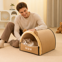 Coussin douillet et chaud, lit en peluche pour chat, maison pour animaux de compagnie, tente de couchage, nid pour animaux de compagnie, lit pour chat