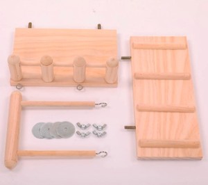 नई लकड़ी के खेल जिम क्लाइम्बिंग फ्रेम ब्रैकेट के साथ पक्षियों के पिंजरे के लिए खिलौना रैक - Product Image 6