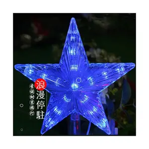 XINGXU Cross-Border Christmas Tree Decorative Lighting Top Colorful Five-Pointed Star LED Light for Outdoor Courtyard Holiday
