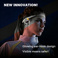 Nouveaux écouteurs intra-auriculaires sans fil pour le sport, avec design lumineux et crochet d'oreille, parfaits pour le cyclisme et le fitness