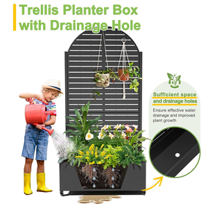 <span class=keywords><strong>Jardinière</strong></span> en métal en forme d'arc avec roues, bac à <span class=keywords><strong>plantes</strong></span> avec écran d'intimité pour <span class=keywords><strong>plantes</strong></span> <span class=keywords><strong>grimpantes</strong></span>, potager surélevé avec treillis - Product Image 4