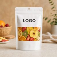 Sachet personnalisé imprimé à trois soudures latérales pour fruits secs avec fenêtre transparente, film laminé mat pour emballage de snacks