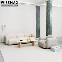 WISEMAX MÖBEL Dänemark Normann Swell Modernes Kreatives Casual Stoff-Wohnzimmer-Sofa mit Latex, Modisches Persönlichkeitssofa für Zuhause