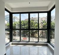 Ventana Moderna de Aluminio con Marco Estrecho, Ventana Abatible de Aluminio con Cristal Grande para Balcón de Villa o Solárium