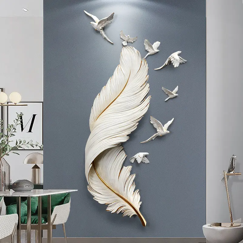 High Quality Light luxury wall decoration paint Nordic living room LED lamp metal wall art home decor