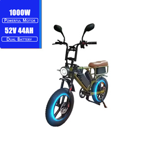 Vélo électrique personnalisé 52V double batterie 44Ah suspension complète frein hydraulique 1000W gros pneu vélo électrique rapide Ebike - Product Image 1