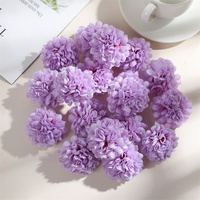 Têtes de fleurs artificielles en soie de 4,5 cm, type hydrangea et chrysanthème, pour épingles à cheveux DIY, chapeaux de mariage, sacs à dos et décorations.