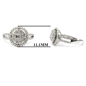 Fabricant chinois de bijoux Jolie qualité supérieure 18 carats or blanc massif véritable diamant ovale petite bague baguette pour dame - Product Image 2