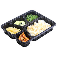 Boîte à lunch jetable pour micro-ondes, cinq compartiments, emballage rapide pour la restauration, qualité alimentaire commerciale, haut de gamme, créative et personnalisable