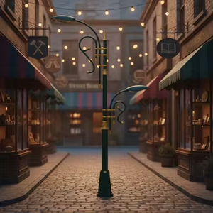 IP65防水アルミ製アンティーク街灯装飾LEDガーデンポールライト（ソーラー＆AC電源対応） - Product Image 3