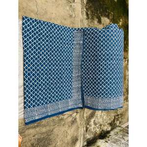 Colcha de algodón Kantha tradicional con estampado a mano y bordados artísticos, ligera y cómoda. - Product Image 5