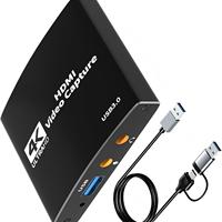 Hardrock True USB3.0/RCA Metall HD Video-Aufnahmekarte Plug & Play 1 Jahr Garantie Live-Stream-Aufnahme 4K 2K 1080P60 FCC CE