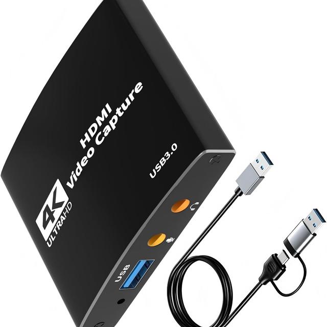 Hardrock True USB3.0/RCA Metal HD Video Capture Card Plug & Play 1 Year Warranty Live Stream Recording 4K 2K 1080P60 FCC CE ROHS