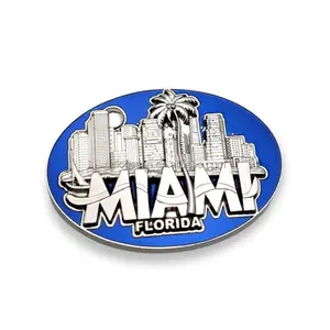 Hersteller Emaille Beach Custom ized Souvenir Kühlschrank Magnet Custom Design Florida Miami Metall Kühlschrank Magnet