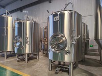 Peralatan Pembuatan Bir 10 Bbl 1200L 12HL Otomatis 2 Wadah Baja Tahan Karat Terkontrol PLC dengan Pemanas Uap