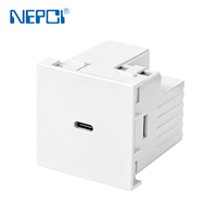Módulo de Cargador Rápido USB Tipo-C PD de 65W, 45x45mm, Panel Adaptador de Corriente Integrado para Hogar y Oficina