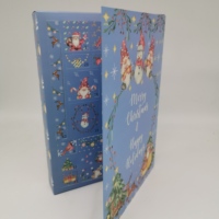 Vente en gros emballage de bijoux mystère personnalisé emballage en carton cadeau bombe de bain boîte de calendrier de l'avent chanceux cooky avec portes
