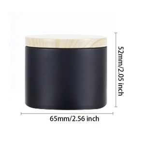 Envase de Metal Reciclable para Velas con Tapa de Imitación Madera, 65 mm de Diámetro, 52 mm de Altura - Product Image 1