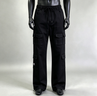 Pantalon cargo ample et épais pour homme, style streetwear, avec multiples poches, appliques et patchs, coupe droite, idéal pour le travail