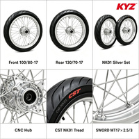 Jeu de roues Enduro 17 X 2.15 17 X 3.0, jantes en aluminium anodisé CNC 100 80 17 130 70 17 pour Sur-Ron Light Bee 2 Dirt Bike Motocross