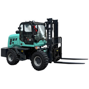 Forklift Listrik Kecil untuk Penggunaan Off-Road 4x4 4WD Kemampuan Medan Kasar Penuh - Product Image 4