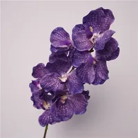 Bunga Artificial Floralixin 7 Tangkai Anggrek Vanda Sentuhan Alami Dekorasi Pernikahan Rumah Pesta Rangkaian Bunga