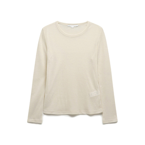 Camiseta de manga larga de lona personalizada, de algodón premium, base lisa, para mujer, lista para aplicaciones de bordado y personalización, esencial. - Product Image 1