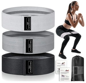 3pcs Set Customized Logo <b>Exercise</b> Stretch Hip Circle Polyester Fabric Booty <b>Band</b> Gym Fitness Glute Resistance <b>Bands</b> Eco-Friendly - Product Image 2