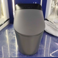 Nouveau modèle 2026 : WC intelligent gris-noir givré, avec siège chauffant et télécommande, idéal pour les salles de bain de villas