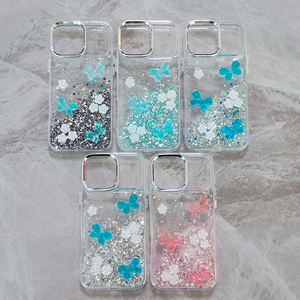 Nouvelle coque de téléphone populaire en TPU et PC transparent avec des fleurs, des papillons, de l'époxy et des paillettes pour Tecno Spark <span class=keywords><strong>Go</strong></span>, coque de luxe - Product Image 2