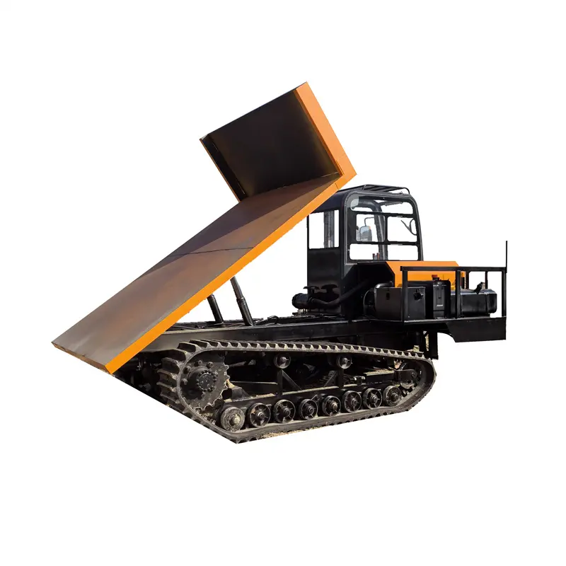 China supplier 8ton diesel engine woodland mining small double top self-unloading crawler dumper truck