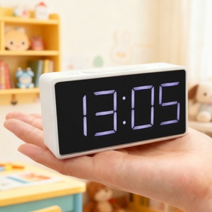 EMAF Elektrische Tragbare Große Anzeige Minimalistische Kleine Digitale <span class=keywords><strong>LED</strong></span>-Tischuhr mit Wecker, Zeit, Datum, Temperatur, Schlummerfunktion und <span class=keywords><strong>LED</strong></span>-Spiegel - Product Image 1