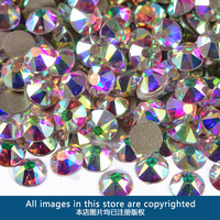 OLeeya - Cristales de Cristal Premium 2088 con 16 Facetas, Cristales Xirius AB con Base Dorada, Cristales de Vidrio con Reverso Plano para Vestidos de Novia