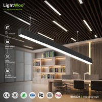 Luminaire linéaire LED minimaliste noir et blanc, luminaire suspendu, connexion sans soudure, lustre pour couloir, éclairage LED commercial