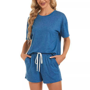 Set <span class=keywords><strong>di</strong></span> pantaloncini Casual da donna comodi all'ingrosso in fabbrica tessuto a maglia estivo stampato in tinta unita molto - Product Image 2