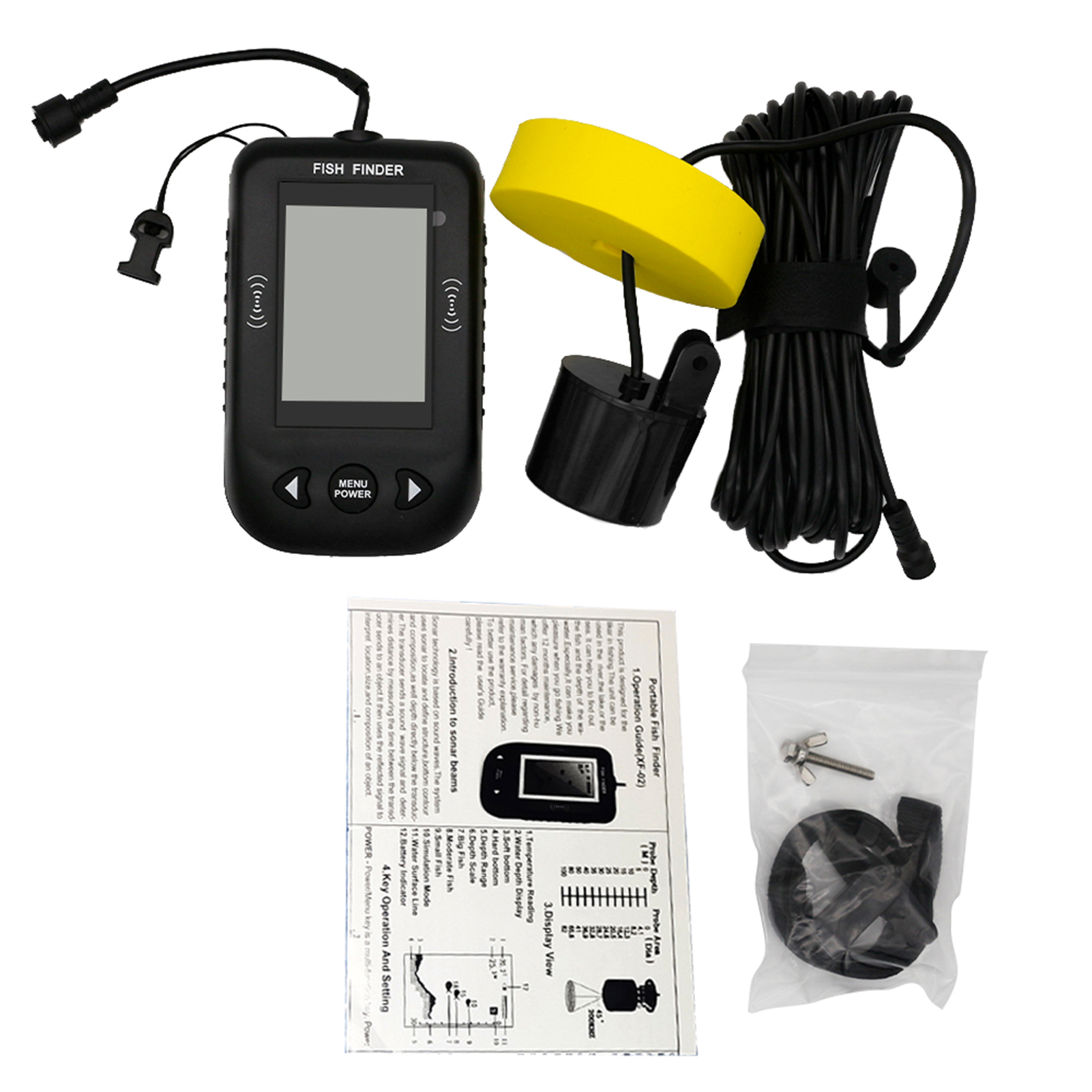 Sonar Fish Finder Handheld Fish Detector Transducer with LCD Display Portable Boat Kayak Night Fishing Depth Finder Maximum 100M| Alibaba.com Sonar Fish Finder Handheld Fish Detector Transducer with LCD Display Portable Boat Kayak Night Fishing Depth Finder Maximum 100M| Alibaba.com