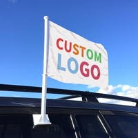 Drapeau de fanion de fenêtre de voiture de sublimation de logo personnalisé en gros avec support de poteaux et bannière de base de petits mini drapeaux de pays pour voitures