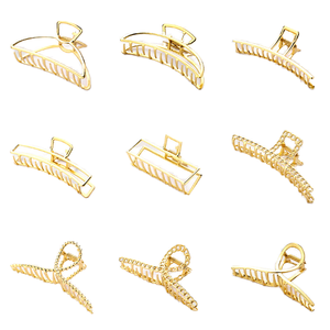 Zarif 11cm büyük altın Metal saç pençe klipsleri kore tarzı bambu taklidi parti saç dekorasyon toptan aksesuarları - Product Image 1