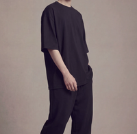 Kaos Pria Lengan Pendek Basic Heavyweight Gaya Minimalis Kasual untuk Sehari-hari