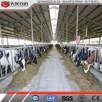 Bâtiment préfabriqué à structure légère en acier à faible coût pour hangars de moutons de chèvre vache/ferme bovine à prix bon marché