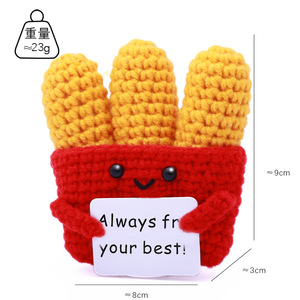 Gorro de Béisbol de Lana Tejido a Mano con Diseño de Reno Navideño, Energía Positiva, Muñeco de Ganchillo con Diseño de Maíz y Papas Fritas, Producto Terminado - Product Image 4