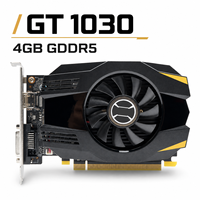 Carte graphique GT1030 4 Go GDDR5 64 bits avec refroidissement par ventilateur / sorties DVI/VGA PCI Express pour PC de bureau et jeux - Nouveau